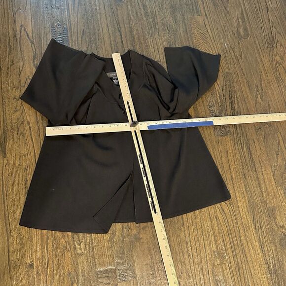 Cable & Gauge Women Black Round Neck Crop Double Button Cardigan Sz Large - Picture 4 of 4